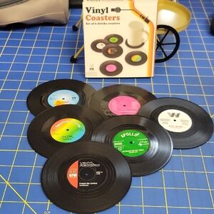 Vinyl 45 rpm Record Drink Coasters Set of 6